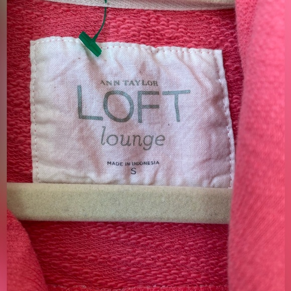 Ann Taylor Loft Lounge Coral Women's 3/4 Sleeve Zipper Jacket Size S - Picture 3 of 8